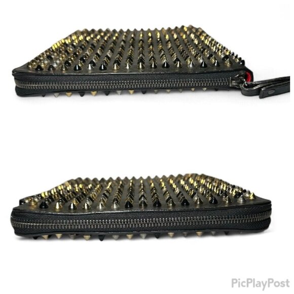 Christian Louboutin Black Leather Calfskin Spiked iPad Case/Wristlet - Picture 12 of 16